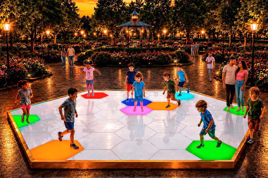 interactive floor with led screens and kids playing on it interactive floor with led screens and kids playing on it