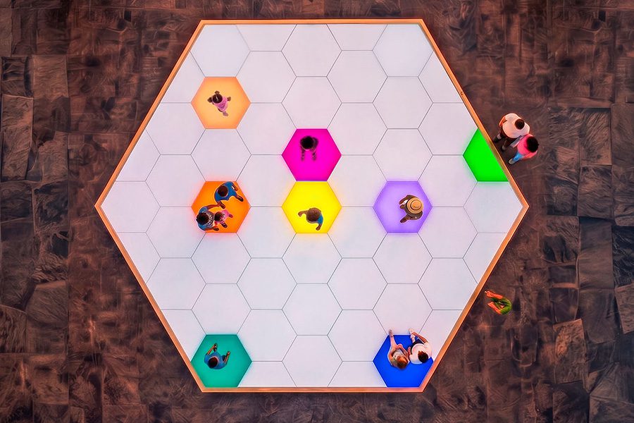 honeycomb shape interactive led floor top view honeycomb shape interactive led floor top view