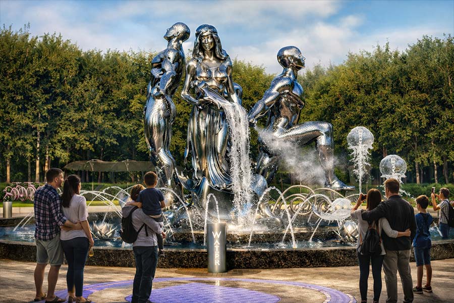 hourglass art sculpture with warriors and horses