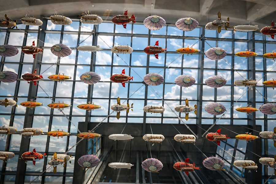 airships kinetic art feature in public space