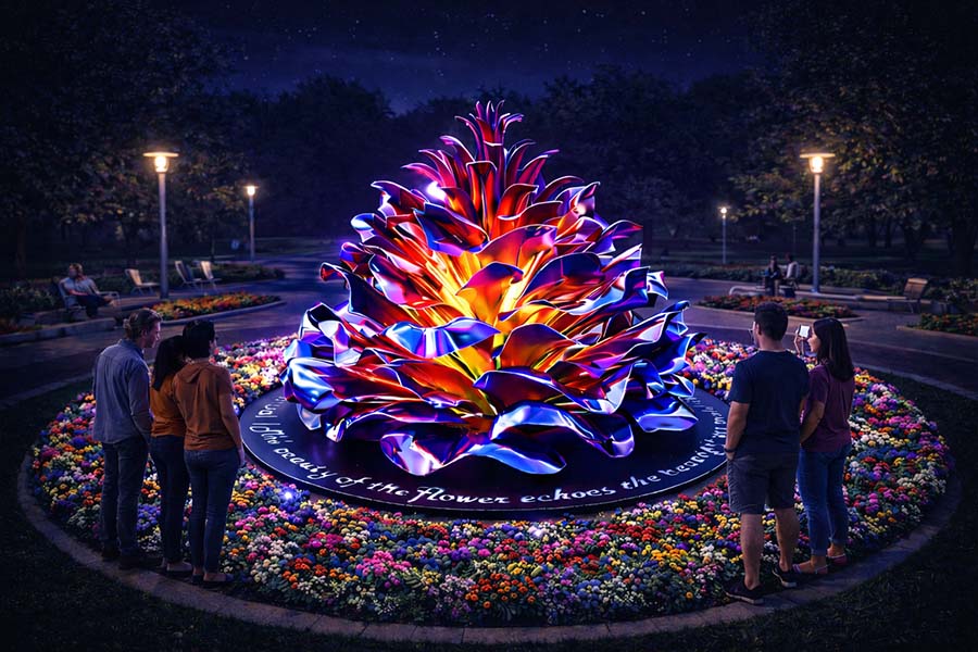 flower metal art sculpture 