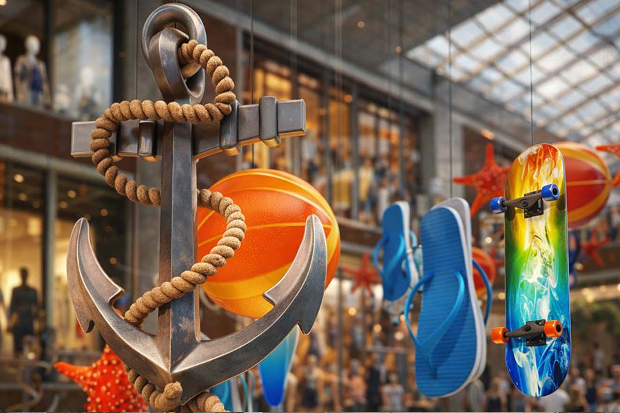 commercial branded kinetic installation